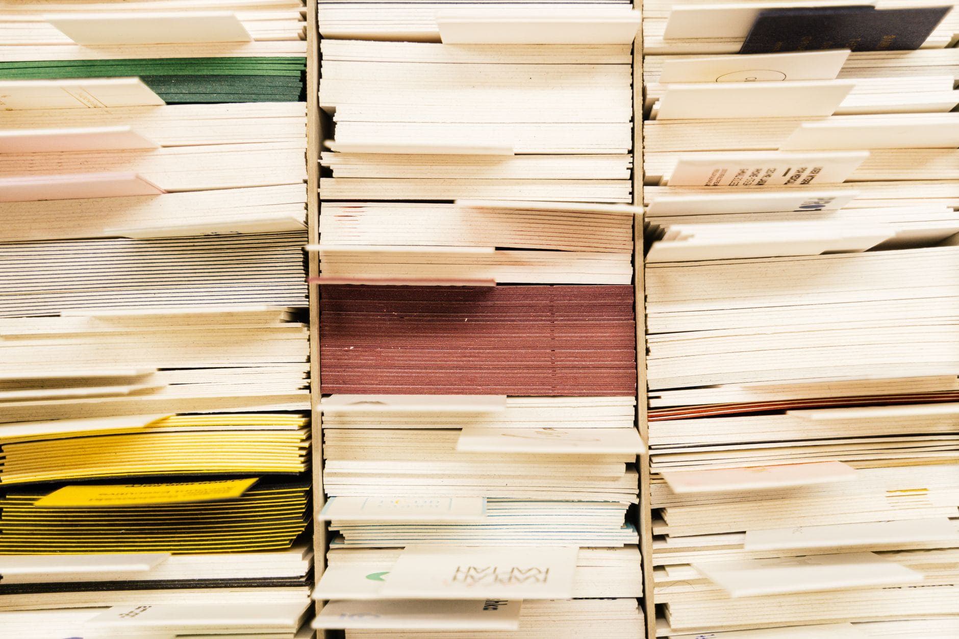 Stacks of paper documents